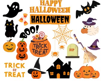 Halloween PNG Bundle | Happy Halloween |Pumpkin | Digital Download | Clip Art