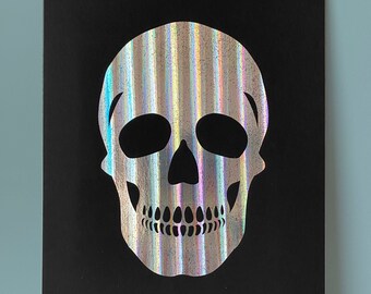 A4 Holographic Skull Wall Art Poster