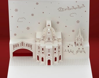 Oxford England skyline Christmas pop-up card