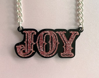 Joy acrylic statement necklace