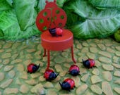 ONE Mini Glass Ladybug - Fairy Garden - Terrarium - Bonsai - Succulent - Miniature Gardening - Insect - Bug - Craft Supply