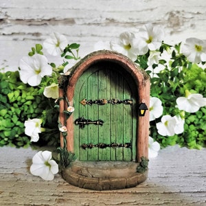 4 Small Mystical Green Fairy Door Fairy Garden Miniature Garden Terrarium Garden Accessory image 6