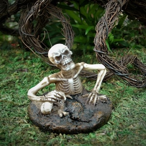 2&quot; Mini Skeleton - Creepy Cute - Fairy Garden - Halloween Garden - Halloween Decoration - Accessory - Fall - Figurine - Craft Supply