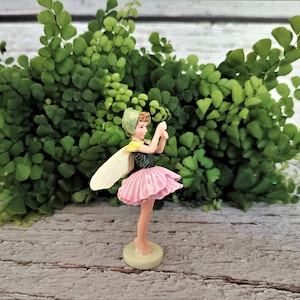 Shirley Poppy Fairy 2 1/2&quot; - TEENY TINY - New in Box - Vintage - Retired Cicely Mary Barker Flower Fairy - Fairy Garden - Figurine - On Base