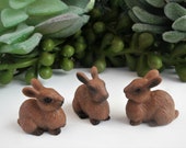 ONE Mini Brown Bunny - 3 4 quot - Rabbit - Fairy Garden - Terrarium - Mini Gardening - Dollhouse - Decoration - Figure - Figurine - Craft Supply