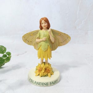 Celandine Flower Fairy - NEW in Box - Vintage Pedestal Fairy - RETIRED Cicely Mary Barker Flower Fairy - Fairy Garden - Fairy Figurine