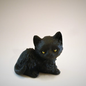 1 3/4" Hand-Painted Resin Black Cat Figurine – Halloween Fairy Garden Decoration