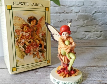 Hawthorn Fairy - NEW in Box - Vintage Pedestal Fairy - RETIRED Cicely Mary Barker Flower Fairy - Fairy Garden - Fairy Figurine