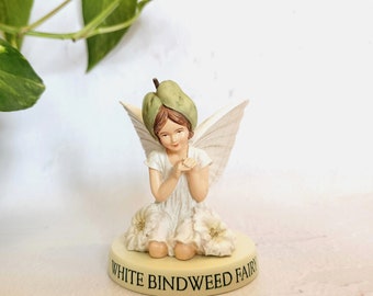 White Bindweed Fairy - NEW in Box - Vintage Pedestal Fairy - RETIRED Cicely Mary Barker Flower Fairy - Fairy Garden - Wrinkle on Box