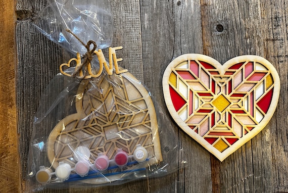 Valentines Galentines Gift Craft Painting Kit, Heart Painting Kit, Valentines Kids Painting Kit, Party craft for kids and teens