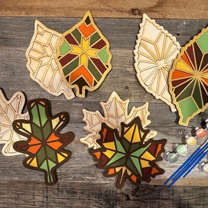 DIY Painting Mosaic Autumn Leaves Fall Craft Kit, Crafts for Kids, Crafts for Teens and Adults, Autumn Leaves, Fall Decor DIY Porjects