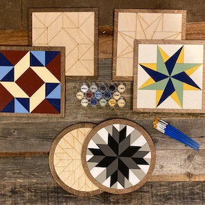 DIY Barn Quilt Painting Kit Gift Set, DIY Mosaic Craft, Paint at Home, Gift for Her, Crafts for Adults, DIY for Teens, Gift for Him