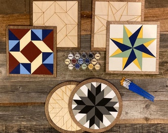 DIY Barn Quilt Painting Kit Gift Set, DIY Mosaic Craft, Paint at Home, Gift for Her, Crafts for Adults, DIY for Teens, Gift for Him