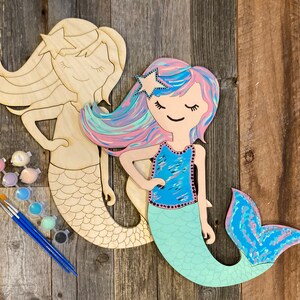 DIY Mermaid Painting Kit, DIY Craft Kit, Paint at Home Kit, Gift for Her, Craft Kit for Kids, Craft Kit for Her, Kids Birthday Gift