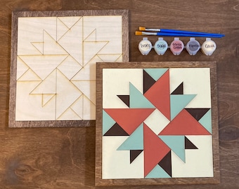 DIY Barn Quilt Painting Kit, DIY Mosaic Craft, Barn Quilt Kit, Paint at Home, Gift for Her, Crafts for Adults, DIY for Teens, Gift for Him