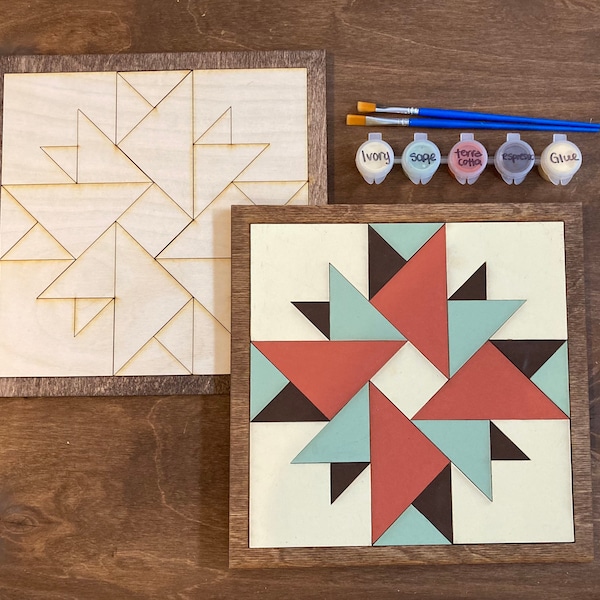 DIY Barn Quilt Painting Kit, DIY Mosaic Craft, Barn Quilt Kit, Paint at Home, Gift for Her, Crafts for Adults, DIY for Teens, Gift for Him