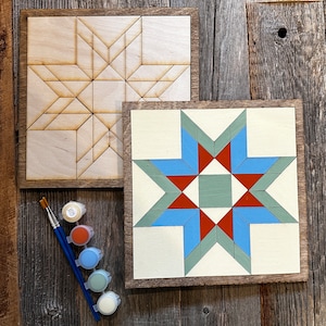 Northwest Star DIY Barn Quilt Painting Kit, DIY Mosaic Craft, Barn Quilt Kit, Paint at Home, Gift for Her, Crafts for Adults, DIY for Teens