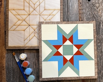 Northwest Star DIY Barn Quilt Painting Kit, DIY Mosaic Craft, Barn Quilt Kit, Paint at Home, Gift for Her, Crafts for Adults, DIY for Teens