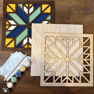 DIY Barn Quilt Pattern Painting Kit, Barn Star DIY Barn Quilt Mosaic Pattern, Painting DIY Craft, Paint your own Barn Star Barn Quilt