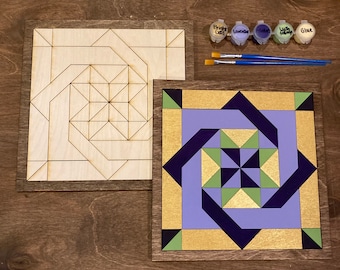 DIY Barn Quilt Painting Kit, DIY Mosaic Craft, Barn Quilt Kit, Paint at Home, Gift for Her, Crafts for Adults, DIY for Teens, Gift for Him