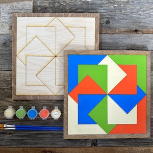 DIY Barn Quilt Mosaic Paint at home Painting Party Craft Kit, DIY Mosaic Barn Quilt, Gift for Her or Him, Crafts for Adults, DIY for Teens