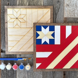 DIY Patriotic American Flag Quilt Mosaic Paint at home Painting Party Craft Kit, Gift for Her or Him, Crafts for Adults, DIY for Teens, USA