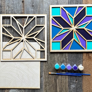 DIY Mosaic Pattern Decor Painting Kit, Easy to paint DIY Craft Kit, Adult or Teen Mosaic DIY Craft Painting set, Gift for Her or Him