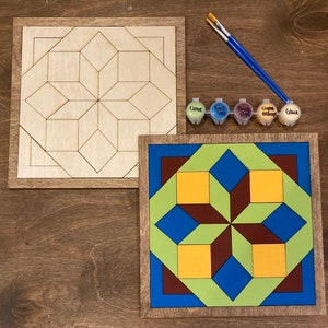 DIY Barn Quilt Painting Kit, DIY Mosaic Craft, Barn Quilt Kit, Paint at Home, Gift for Her, Crafts for Adults, DIY for Teens, Gift for Him