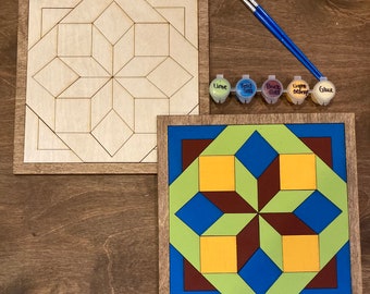 DIY Barn Quilt Painting Kit, DIY Mosaic Craft, Barn Quilt Kit, Paint at Home, Gift for Her, Crafts for Adults, DIY for Teens, Gift for Him