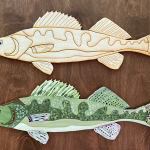 Walleye DIY Painting Kit, Walleye Painting Kit, Paint at Home Kit, Father&#39;s Day Gift, Gift for Him, Gift for Fisherman, Fish Painting Kit