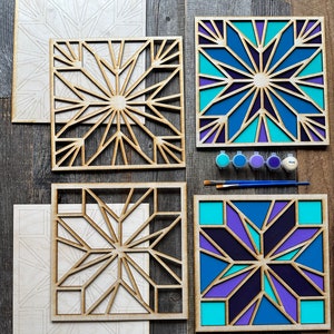 DIY Mosaic Pattern Decor Painting Kit, Easy to paint DIY Craft Kit, Adult or Teen Mosaic DIY Craft Painting set, Gift for Her or Him