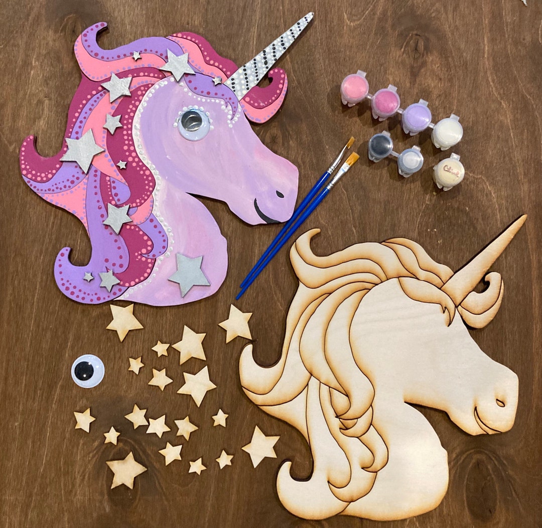 Unicorn DIY Craft Painting Kit, Paint Your Own Unicorn, Kids Paint
