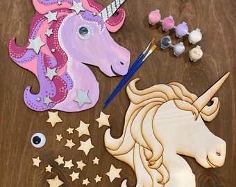 Unicorn DIY Craft Painting Kit, Paint your own Unicorn, Kids Paint Party, Paint at Home Kit, Gift for Her,  Birthday Gift