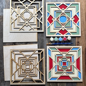 DIY Mosaic Pattern Decor Painting Kit, Easy to paint DIY Craft Kit, Adult or Teen Mosaic DIY Craft Painting set, Gift for Her or Him
