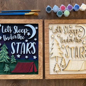 Let&#39;s Sleep Under The Stars DIY Painting Kit, DIY Paint at Home Kit, Gift for Her, Craft Kit for Adults, Craft for Teens, Gift for Him