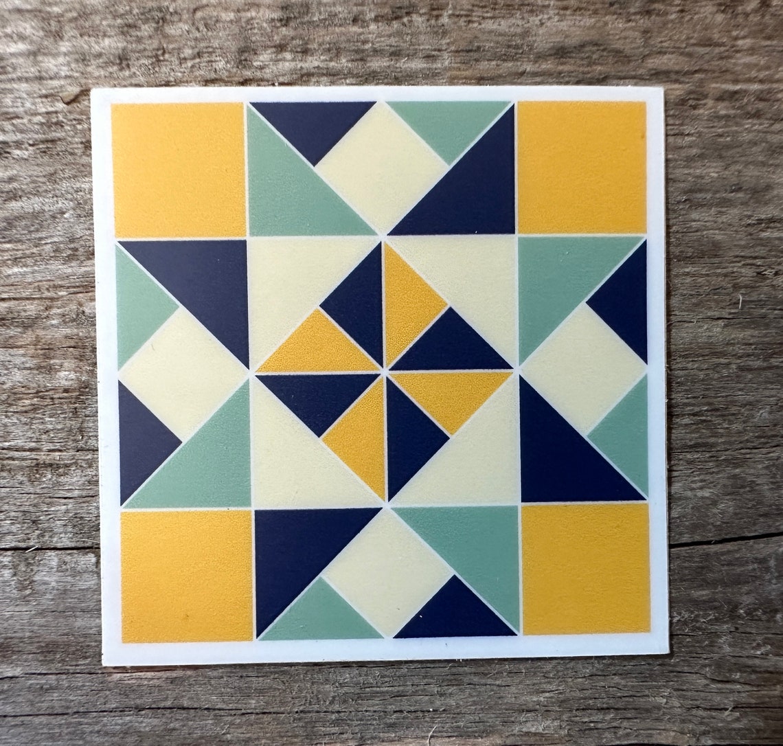 Pattern Vynil Sticker Barn Quilt Pattern Vinyl Sticker, Gift for Her Him and Quilters, Barn ...