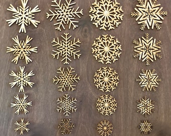 Laser Cut Snowflakes, Unfinished Laser Cut Shapes, Snowflakes, Supplies for DIY, Winter Craft Supply, Craft Supplies, DIY, Let It Snow
