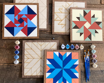 DIY Barn Quilt Painting Kit Gift Set, DIY Mosaic Craft, Paint at Home, Gift for Her, Crafts for Adults, DIY for Teens, Gift for Him
