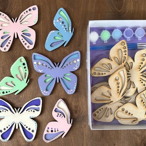 DIY Butterfly Decor Painting Kit, DIY Craft Kit, Mother&#39;s day Gift, Gift for Her, Butterfly Craft Kit, Personalized Craft, Craft for kids