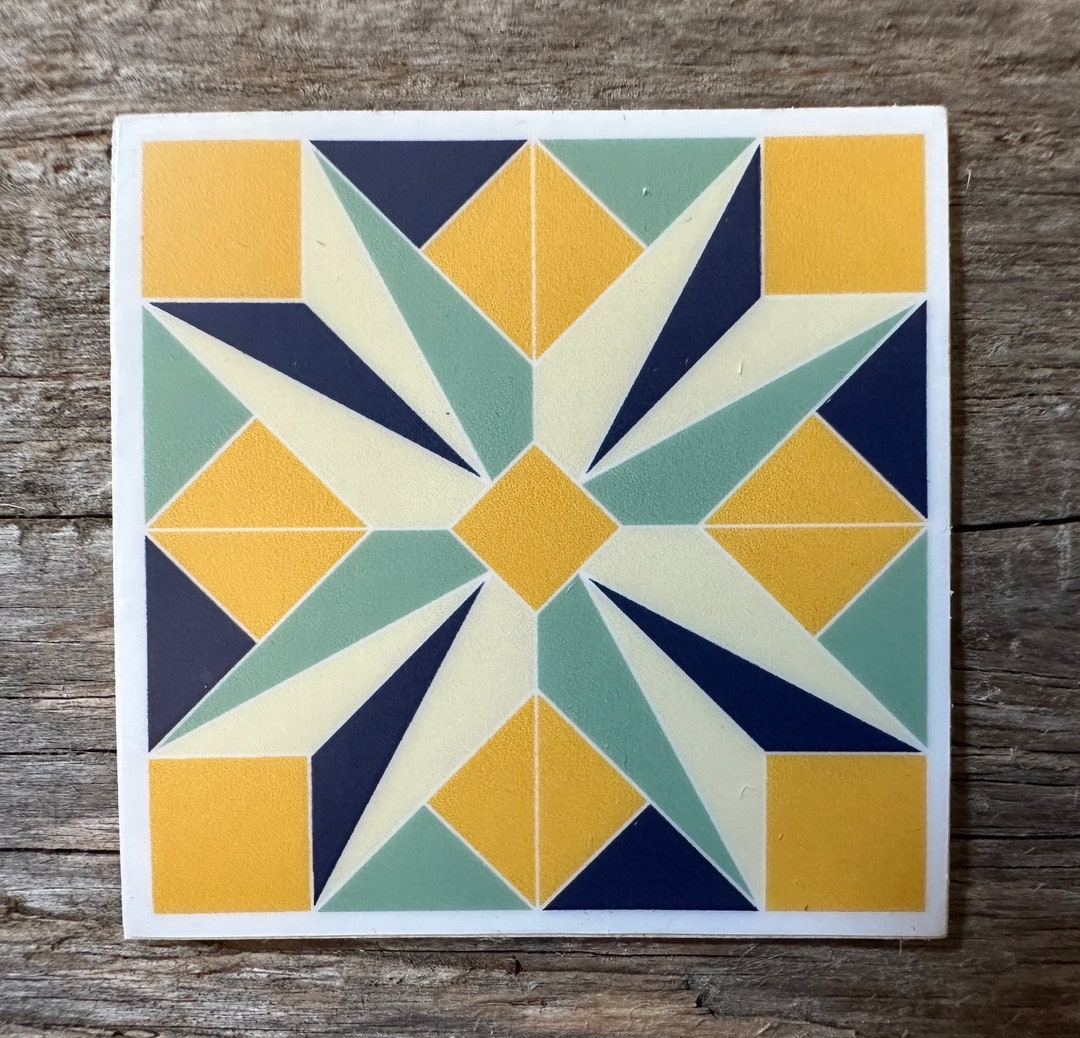 Pattern Vynil Sticker Barn Quilt Pattern Vinyl Sticker, Gift for Her Him and Quilters, Barn ...
