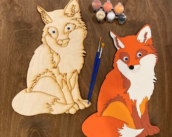 DIY Painting Kit, DIY Painting Craft, Fox Painting Kit, Paint at Home Kit, Gift for Her, Craft Kit for Kids birthday, Gift for Him
