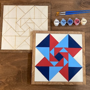 DIY Barn Quilt Painting Kit, DIY Mosaic Craft, Barn Quilt Kit, Paint at Home, Gift for Her, Crafts for Adults, DIY for Teens, Gift for Him