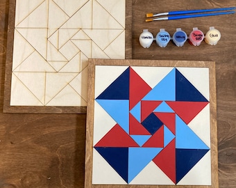 DIY Barn Quilt Painting Kit, DIY Mosaic Craft, Barn Quilt Kit, Paint at Home, Gift for Her, Crafts for Adults, DIY for Teens, Gift for Him