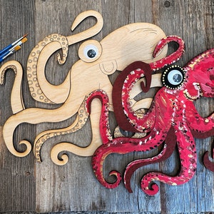 DIY Octopus Painting Kit, Paint at home Kit, Paint your own Octopus, Gift for her, Awesome gift for a Friend, Octopus Craft Kit
