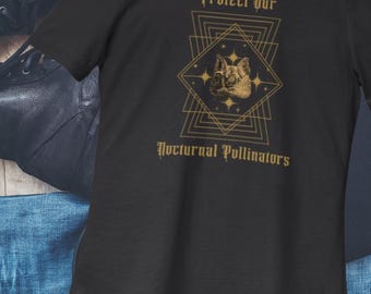 Bat T-Shirt: Gothic Art Deco Design - Save Our Pollinators