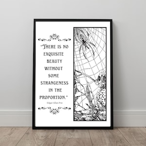 Edgar Allan Poe Quote Art Print | Gothic Academia Wall Decor