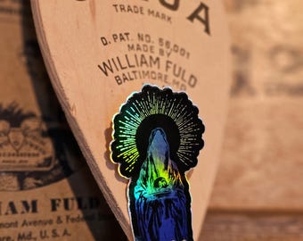 Blue Ghost Ouija Holographic Vinyl Sticker - Gothic Laptop or Notebook Decal