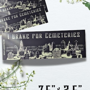 Pegatina para parachoques de lápida gótica de cementerio. Para cementerios, temática de regalo, curiosa y rara.