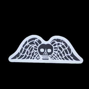 2"  Winged Skull Memento Mori Sticker | Cemeteries | Graveyards | Taphophile Gothic Academia Goth Mourning Cemetery Symbolism Death Positive