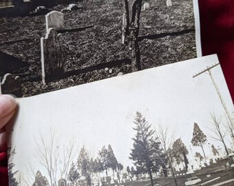 Antique Cemetery Tombstone Postcards | Real Photo, 1913 (Set of 2)